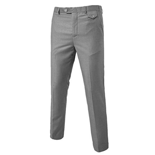 SHOBDW Hombre Traje Talla Grande de Manga Larga Abrigos de Invierno de Solapa Delgado Traje de Fiesta de Bodas de Negocios Chaqueta Blazer Chaleco Pantalones 3PCS(Gris,XL)