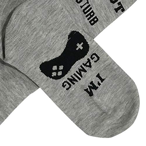 SHOBDW Hombres Unisex 'No molestar' Gran regalo para gamers Navidad Carta del día de San Valentín Imprimir Divertido Novedad Novedad Calcetines cómodos y suaves para el tobillo (talla única, S-Gris2)