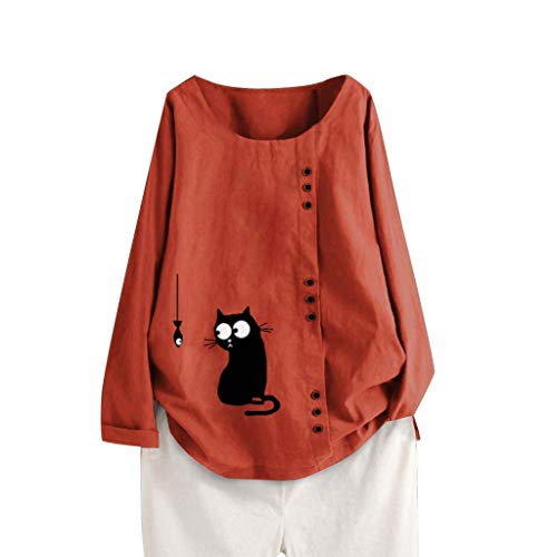 SHOBDW LiquidacióN De Ventas Mujeres con Cuello En V SóLido Plus Size Bohemia Casual Button Media Manga OtoñO Invierno De Manga Larga De AlgodóN Vestido De Lino(Azul,3XL)