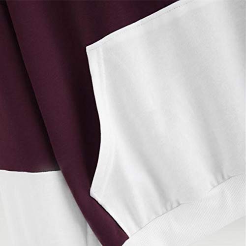 SHOBDW Liquidación Venta Letras de Las Mujeres Imprimir Patchwork Sudadera con Capucha Sudaderas con Capucha Blusa Otoño Ganador de Manga Larga con Capucha（Púrpura,M