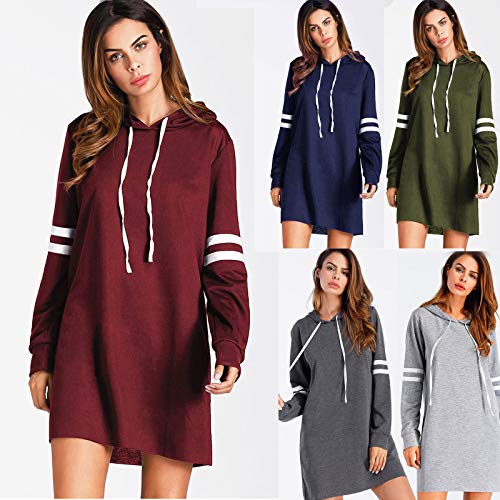 SHOBDW Liquidación Venta Moda Mujer Sexy Nueva Otoño Invierno Sudadera con Capucha Larga Sudadera Jersey Pullover Manga Larga Vestido(Blanco,S)