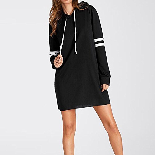 SHOBDW Liquidación Venta Moda Mujer Sexy Nueva Otoño Invierno Sudadera con Capucha Larga Sudadera Jersey Pullover Manga Larga Vestido(Negro,M)