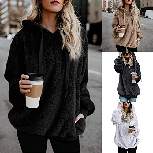 SHOBDW Liquidación Venta Mujer Sudadera con Capucha Suelta Tallas Grandes Jersey de Mujer Jersey otoño Invierno Manga Larga Remata Abrigo cálido (5XL, Blanco)