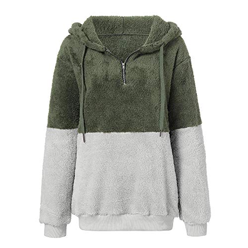 SHOBDW Liquidación Venta Mujer Sudadera con Capucha Suelta Tallas Grandes Jersey de Mujer Jersey otoño Invierno Manga Larga Remata Abrigo cálido (L, S-Verde)