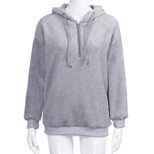 SHOBDW Liquidación Venta Mujer Sudadera con Capucha Suelta Tallas Grandes Jersey de Mujer Jersey otoño Invierno Manga Larga Remata Abrigo cálido(Gris,4XL)