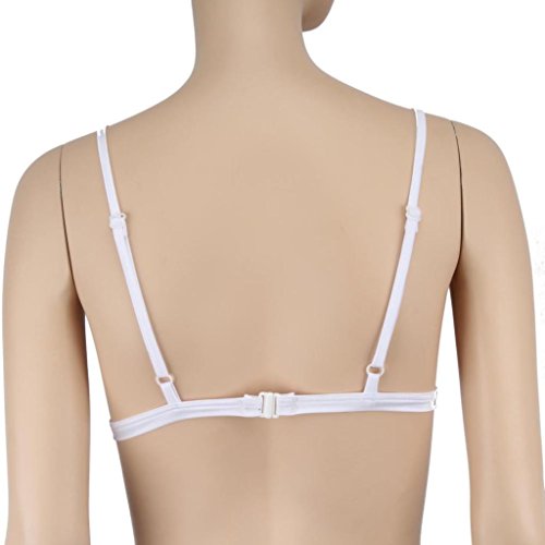 SHOBDW Moda Verano Mujeres Push-Up Acolchado Bikini Top Sexy Slim Bandeau Swimwear Traje de baño Ropa de Playa (XL, Blanco)