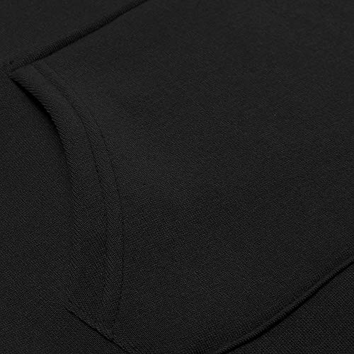 SHOBDW Mujer Liquidación Venta Sudadera con Capucha para de Color sólido Casual Fit Recta Invierno Manga Larga Tops Abrigos Chaqueta Sexy Vestidos Delgados(Negro,M)