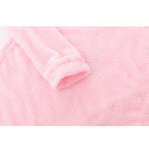 SHOBDW Mujer Suéter para Mujer Cuello Redondo Cárdigan Ocasional Sólido Suelto Otoño Invierno Tops de Manga Larga Cálido Prendas de Punto Jersey Jerséis Blusa Abrigo Vestido(Rosa,L)