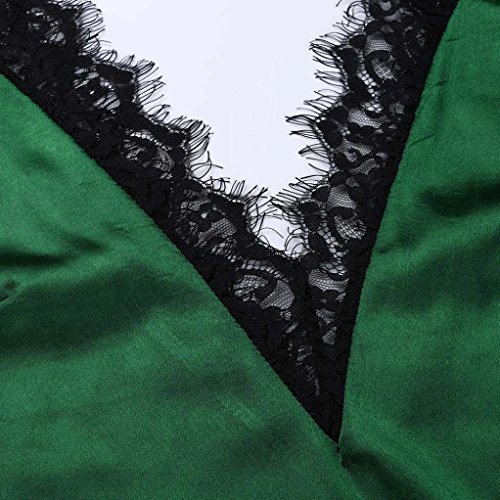 SHOBDW Mujeres de Encaje Chaleco Superior sin Mangas Casual Blusa de Primavera Tops Camiseta (Verde, M)