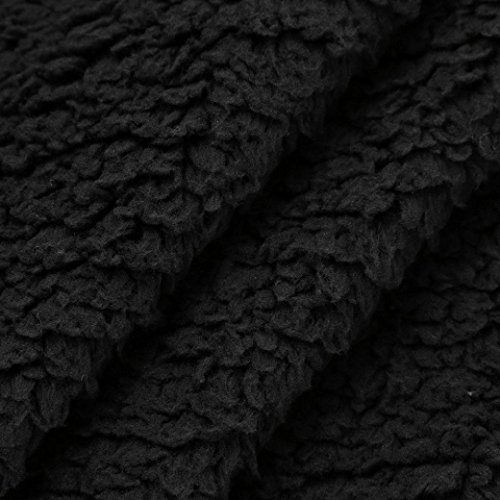 SHOBDW Mujeres Invierno cálido Chaleco Piel sintética Zip hasta Sherpa Chaqueta Sudadera con Capucha Ropa Casual Abrigo (Negro, M)