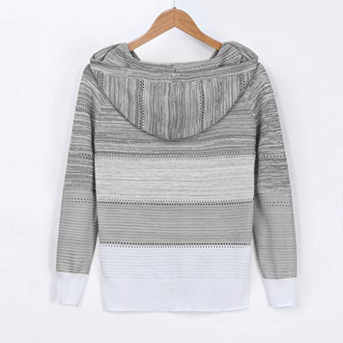 SHOBDW Sudadera para Mujeres Cuello Alto Jersey Cárdigan Sexy Elegante Camiseta Larga Jersey Pullove Casual Jersey Vestido de Manga Larga de otoño Invierno de Moda(Gris,L)