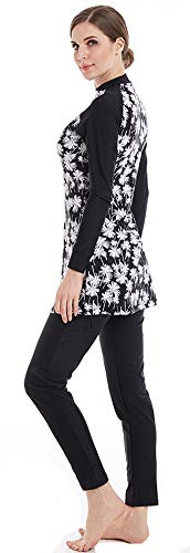 ShuoBeiter Mujeres Musulmán Traje de Baño Completa Muslim Swimwear Burkini Beachwear Modestos Islámica Ropa de Playa (3, L)