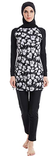 ShuoBeiter Mujeres Musulmán Traje de Baño Completa Muslim Swimwear Burkini Beachwear Modestos Islámica Ropa de Playa (3, L)