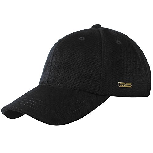 Sidiou Group Nueva Gorra de béisbol por Hombre in Invierno Gorra con Visera a la Moda Gorra cálida de algodón & Terciopelo Sombrero Casual al Aire Libre (Negro)