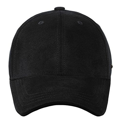 Sidiou Group Nueva Gorra de béisbol por Hombre in Invierno Gorra con Visera a la Moda Gorra cálida de algodón & Terciopelo Sombrero Casual al Aire Libre (Negro)