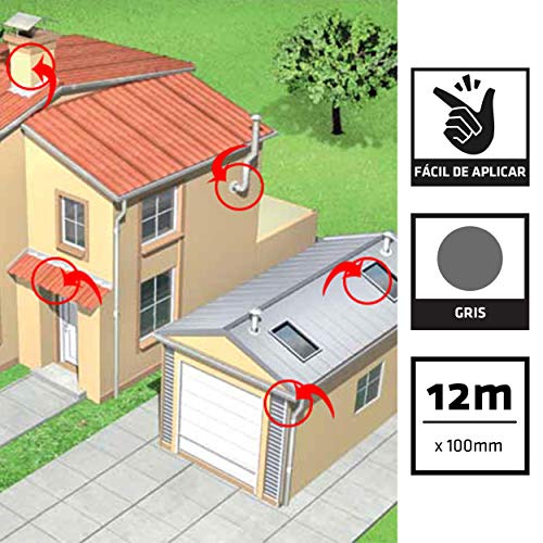 Sika 438192 Multiseal SG - Banda autoadhesiva impermeabilizante, Gris, 100mm x 12m