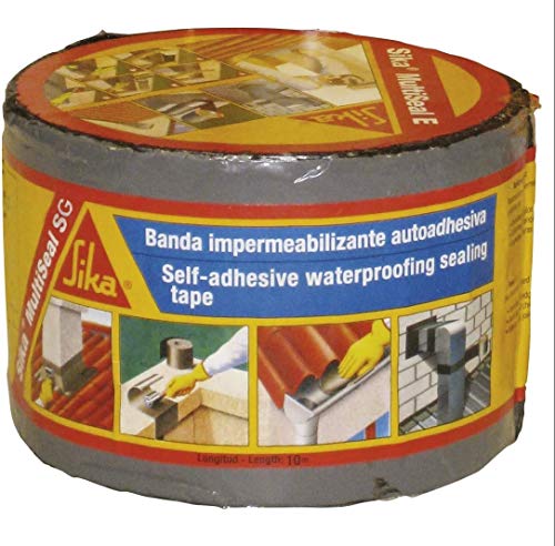 Sika 438192 Multiseal SG - Banda autoadhesiva impermeabilizante, Gris, 100mm x 12m