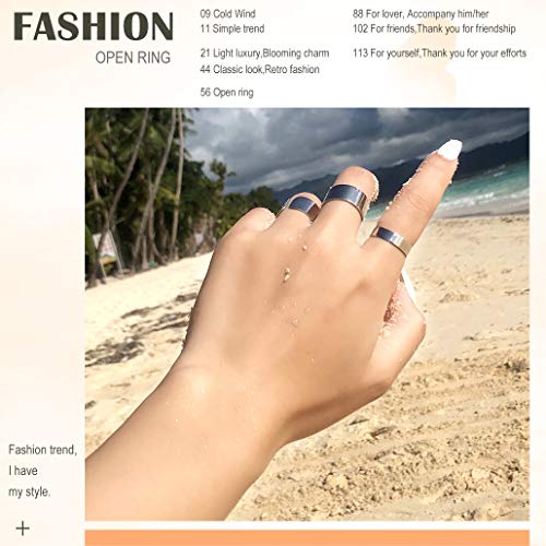 Silvora Anillo Hombre Plata Anillos Anchos 15mm Ajustable Plata de Ley 925 Regalo Novio cumpleaños Aniversario