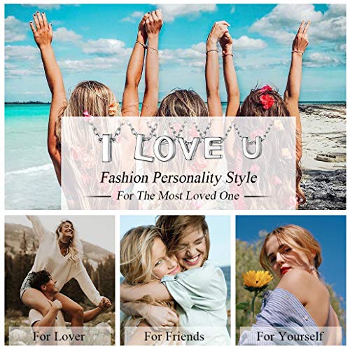 Silvora Colgante Inicial R Plata Collar con Dijes de Letra Plata de Ley