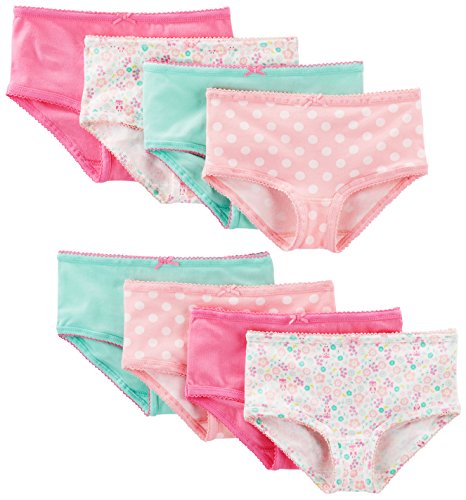 Simple Joys by Carter's 8-Pack Underwear Infant-and-Toddler-Bloomers, Pink/Mint/Floral, 6-7 años, Pack de 8