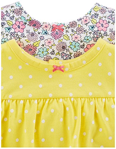 Simple Joys by Carter's Baby Girls paquete de 3 pelele, traje de sol y vestido ,Pink Dot/Floral/Yellow Bird ,3-6 Months