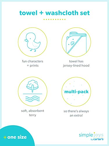 Simple Joys by Carter's Baby - Juego de toallas y paños (8 piezas) ,Amarillo/Gris ,One Size