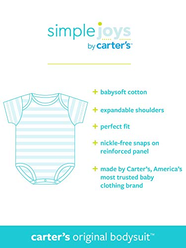 Simple Joys by Carter's - Body de manga corta para bebé, 6 unidades ,Azul Marino/Turquesa ,Bebé prematuro
