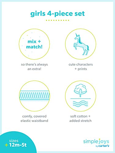 Simple Joys by Carter's - Juego de ropa de juego para niñas (4 piezas) ,Navy Dot/Red Stripe Bird ,3-6 Months