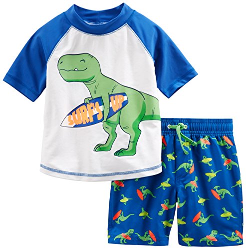 Simple Joys by Carter's traje de baño de 2 piezas para bebés y niños pequeños ,Dino azul ,3 años