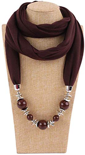 Simplicidad con Estilo Moda Colgante Sólido Collar Bufanda Mujer Primavera Otoño Musulmán Pañuelo en la Cabeza Accesorios de Ropa Femenina, W-J, 13