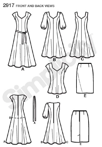 Simplicity 2917 BB - Patrones de Costura para Vestidos de Mujer (Tallas Grandes)