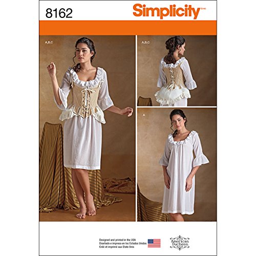 Simplicity Pattern 8162 Misses 'Siglo XVIII Patrones de Costura Ropa Interior, Blanco, tamaño R5