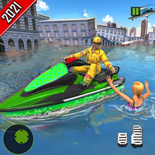 simulador de rescate de héroe de jet ski flood