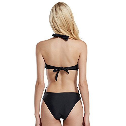 Sinedoly Triángulo confluyentes bañador bañador Cruz Sexy triángulo Conjunta Playa Bikini Dress Up,Negro,XL