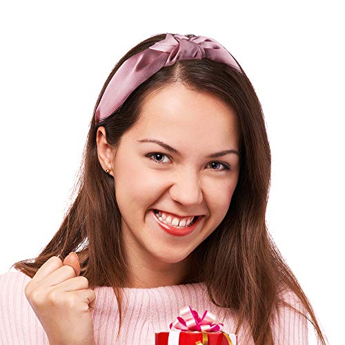 SIQUK 12 Piezas Diademas Nudo Turbante Diademas de Satén para Mujer Niña 12 Colores