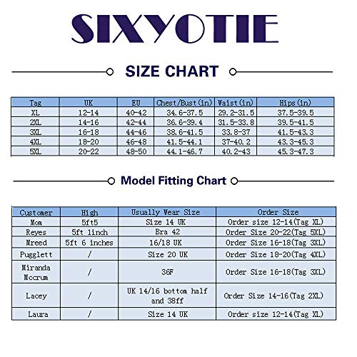 Sixyotie Traje de baño Cuello Una Pieza Monokini con Shorts de Seguridad Mujer Bañador con Falda Tamaño Grande Tankini (Black Flower, EU 44-46(Tag 3XL))