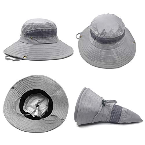 SIYWINA Hombres Sombrero de Pescador Verano Protección UV Sombreros de al Aire Libre