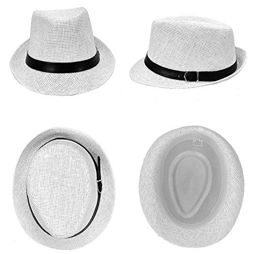 SIYWINA Sombrero de Panama Sombrero de Paja Sombrero de Playa de Fedora para Hombres Mujeres