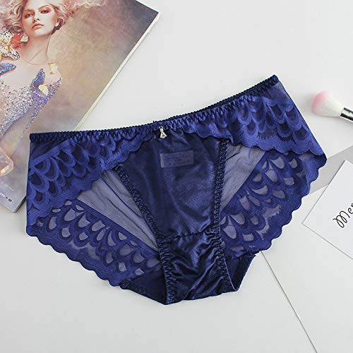 SJDWINM 3pcs Fashion out Bragas Mujeres Ropa Interior De Encaje Crtoch Calzoncillos De Algodón Lencería Femenina Ropa Interior Íntima Transparente