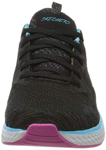 Skechers Damen-Schwarz, Türkis, Zapato Neutral para Mujer, 37 EU