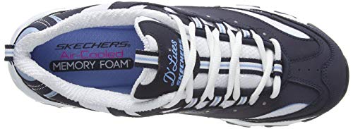 Skechers D'Lites-Biggest Fan, Zapatillas Mujer, Multicolor (NVW Black Trubuck/Mesh/Trim), 36 EU