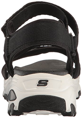 Skechers D'LITES Fresh Catch, Sandalia Mujer, Black, 36 2/3 EU