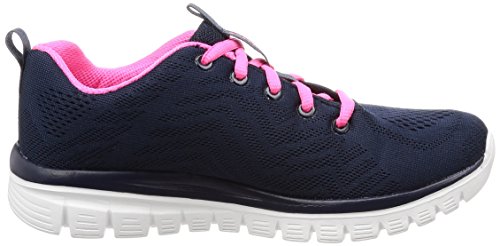 Skechers Graceful-Get Connected, Zapatillas Mujer, Multicolor (NVHP Black Mesh/Trim), 36 EU