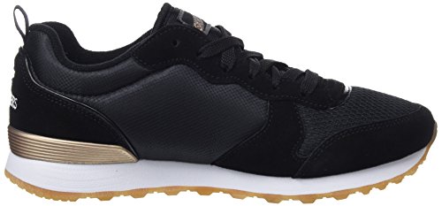 Skechers Retros-OG 85-Goldn Gurl, Zapatillas de Deporte Mujer, Negro (BLK Black Suede/Nylon/Mesh/Rose Gold Trim), 37 EU