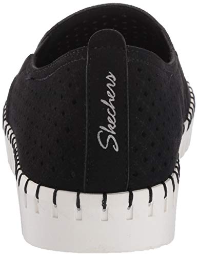 Skechers Sepulveda Blvd-A La Mode, Zapatillas sin Cordones Mujer, Negro BKW Black Microfiber Off White Trim, 40 EU
