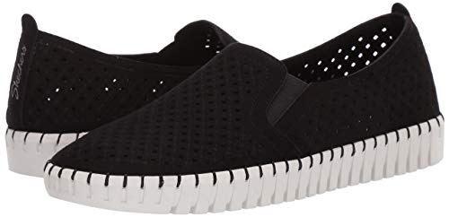 Skechers Sepulveda Blvd-A La Mode, Zapatillas sin Cordones Mujer, Negro BKW Black Microfiber Off White Trim, 40 EU