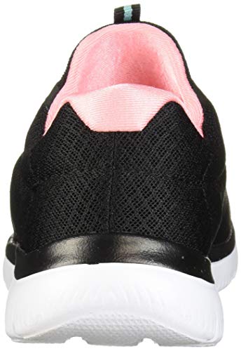 Skechers - Summits - Zapatillas para mujer, negro (Negro/Rosado), 38 EU