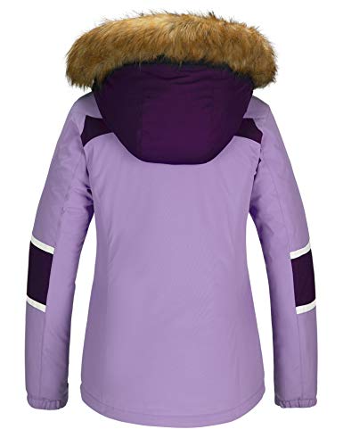 Skieer Chaqueta de Esquí Impermeable para Mujer Chaquetas de Snowboard Deportiva a Prueba de Viento Abrigo de Nieve Invierno Cálido Mujer Púrpura X-Large