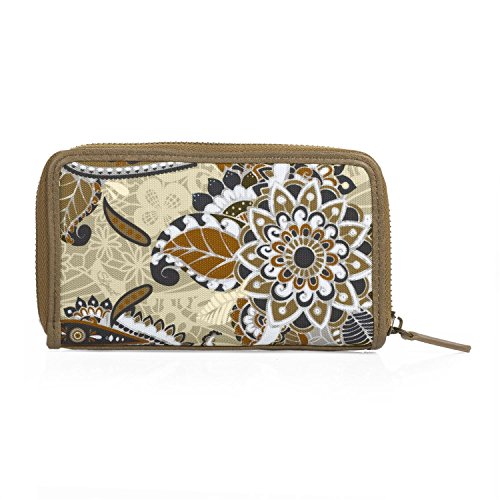 SKPAT - Billetero de Mujer Mediano. Cartera Tarjetero. Tarjetas Documentación Billetes y Monedas. Lona Estampada. Práctica Cómoda y de Calidad. 92116, Color Marron