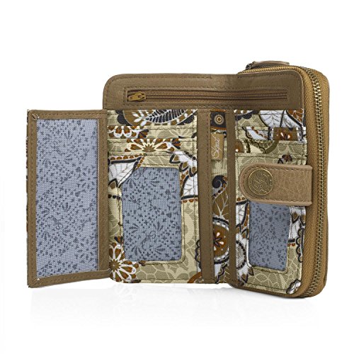 SKPAT - Billetero de Mujer Mediano. Cartera Tarjetero. Tarjetas Documentación Billetes y Monedas. Lona Estampada. Práctica Cómoda y de Calidad. 92116, Color Marron